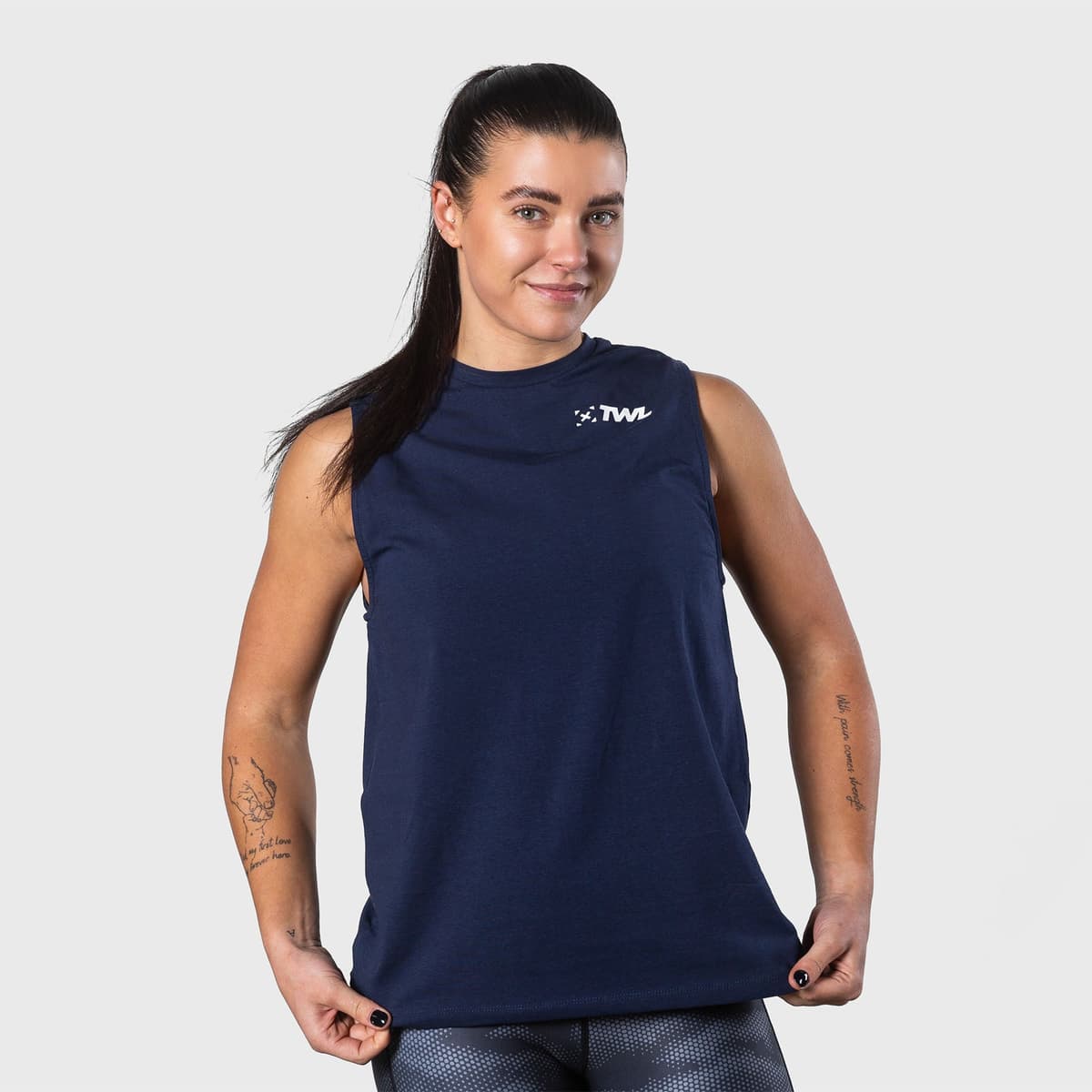 TWL - WOMEN'S EVERYDAY MUSCLE TANK SL - INDIGO/WHITE