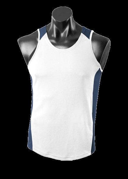 Kids Premier Singlet White/Navy