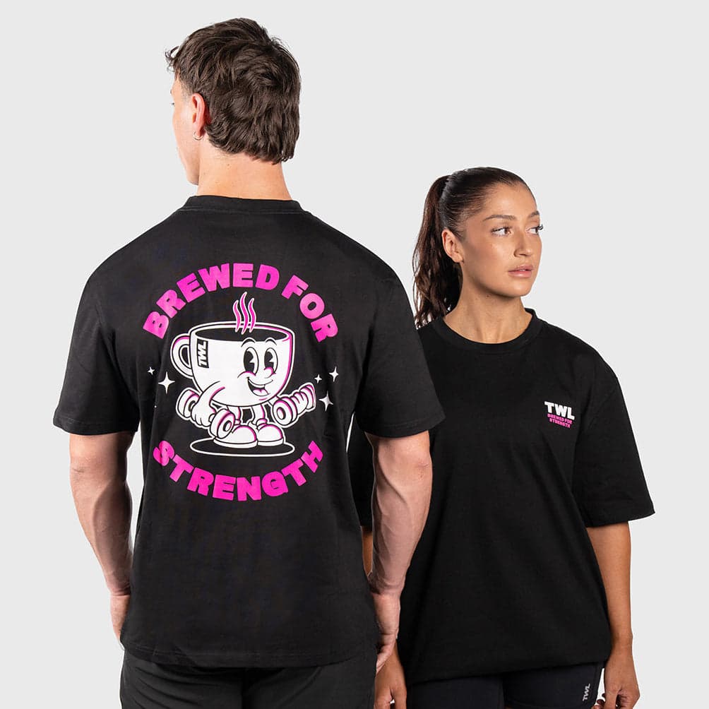 TWL - LIFESTYLE OVERSIZED T-SHIRT - BREWED FOR STRENGTH - BLACK