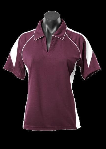 Ladies Premier Polo Maroon/White