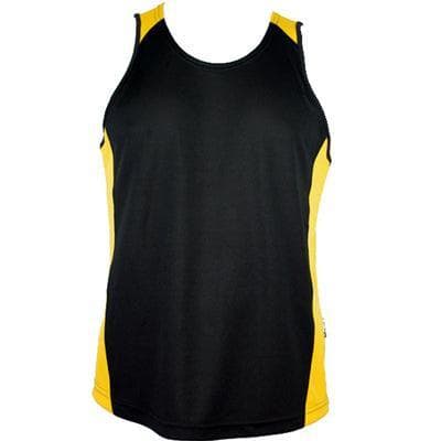 Mens Premier Singlet Black/Gold