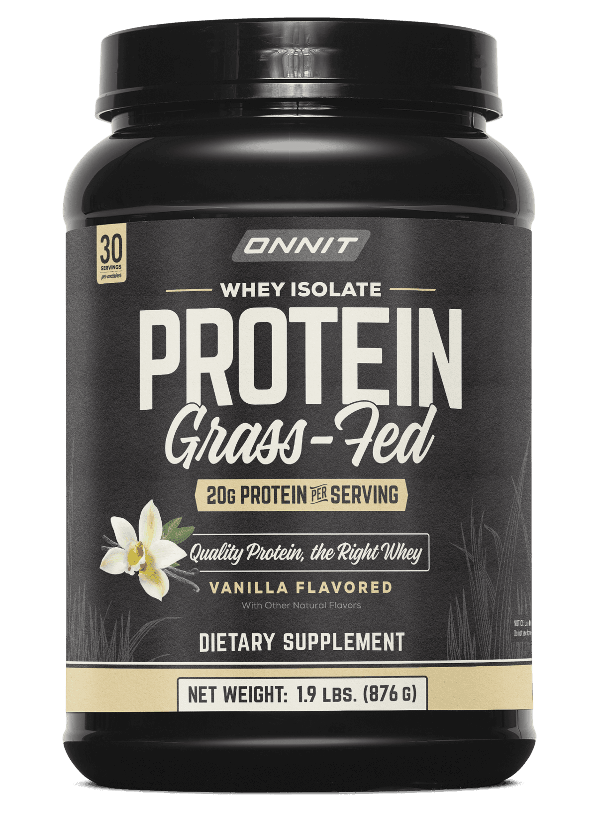 Grass Fed Whey Isolate Protein - Vanilla (30 Serving Tub)